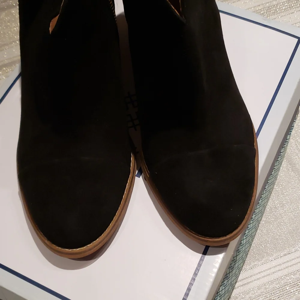 SUSINA New Boots Suede Leather Fashion Bootie Comfort Heel Women's 11 BLACK - Picture 8 of 15